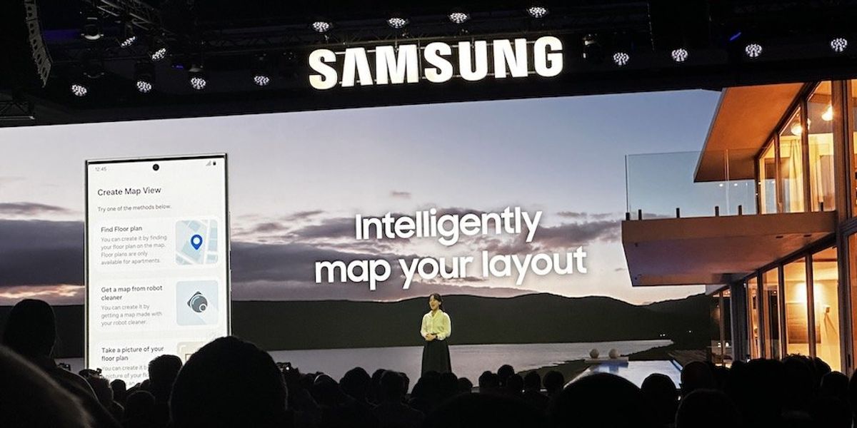 a photo from Samsung CES Press conference showcasing new SmartThings features