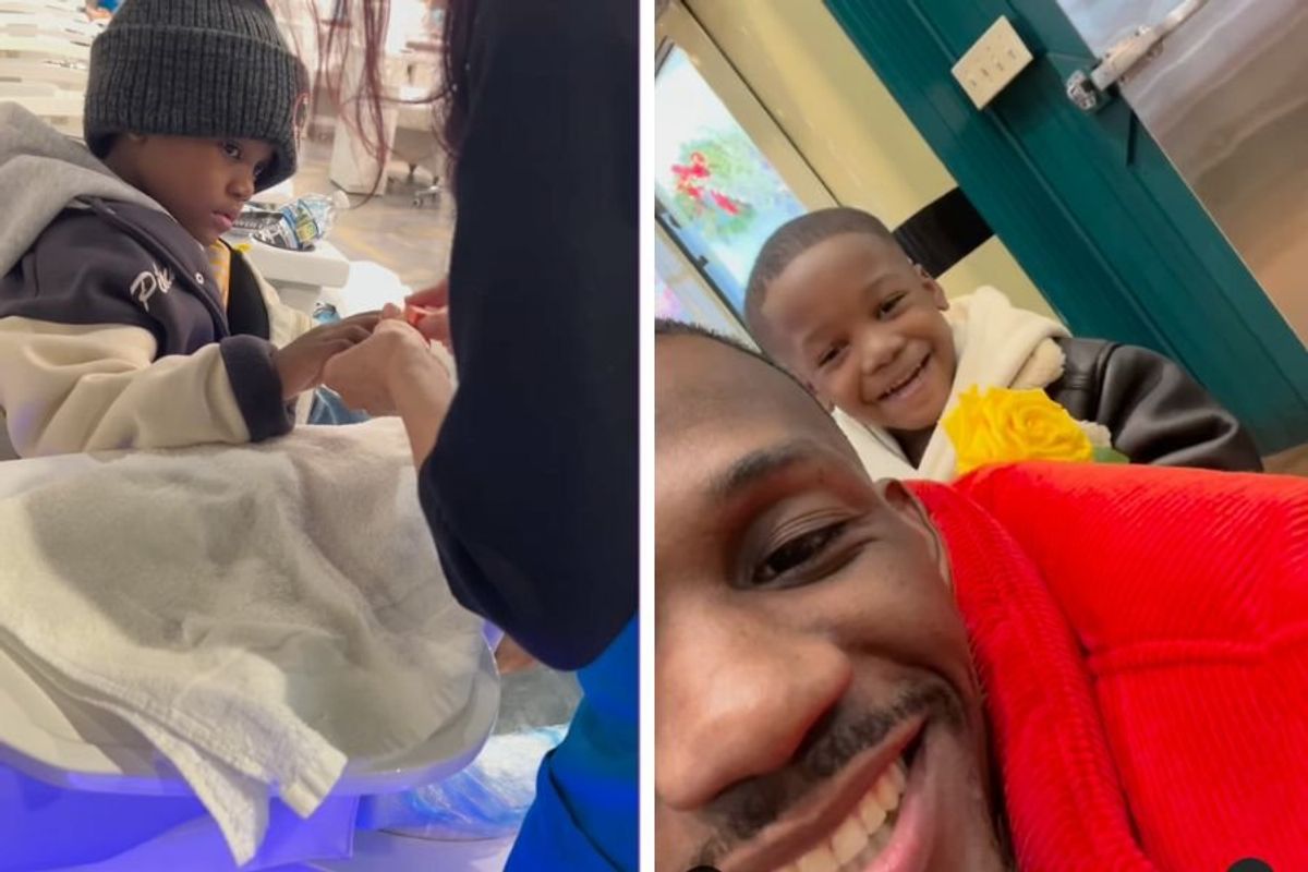 fatherhood; parenting; toxic masculinity; dad son nail salon; positive masculinity
