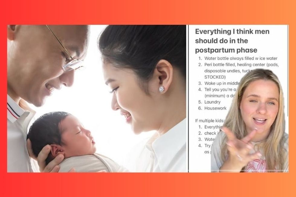 Woman creates detailed list of things men 'should' be doing for their postpartum wives