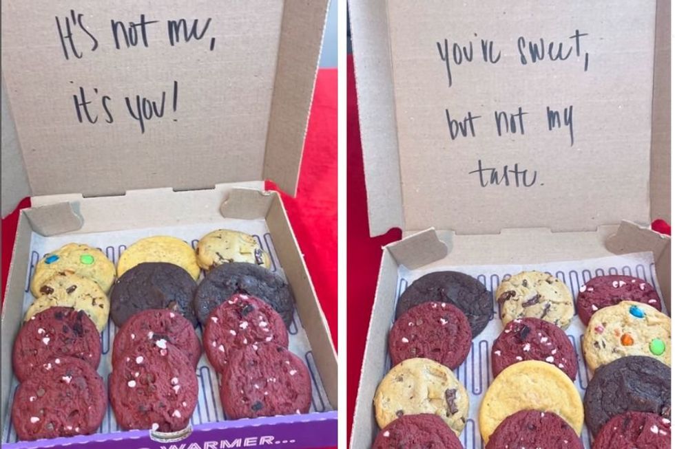 Cookie company offers cheeky break-up boxes just in time for Valentine's Day