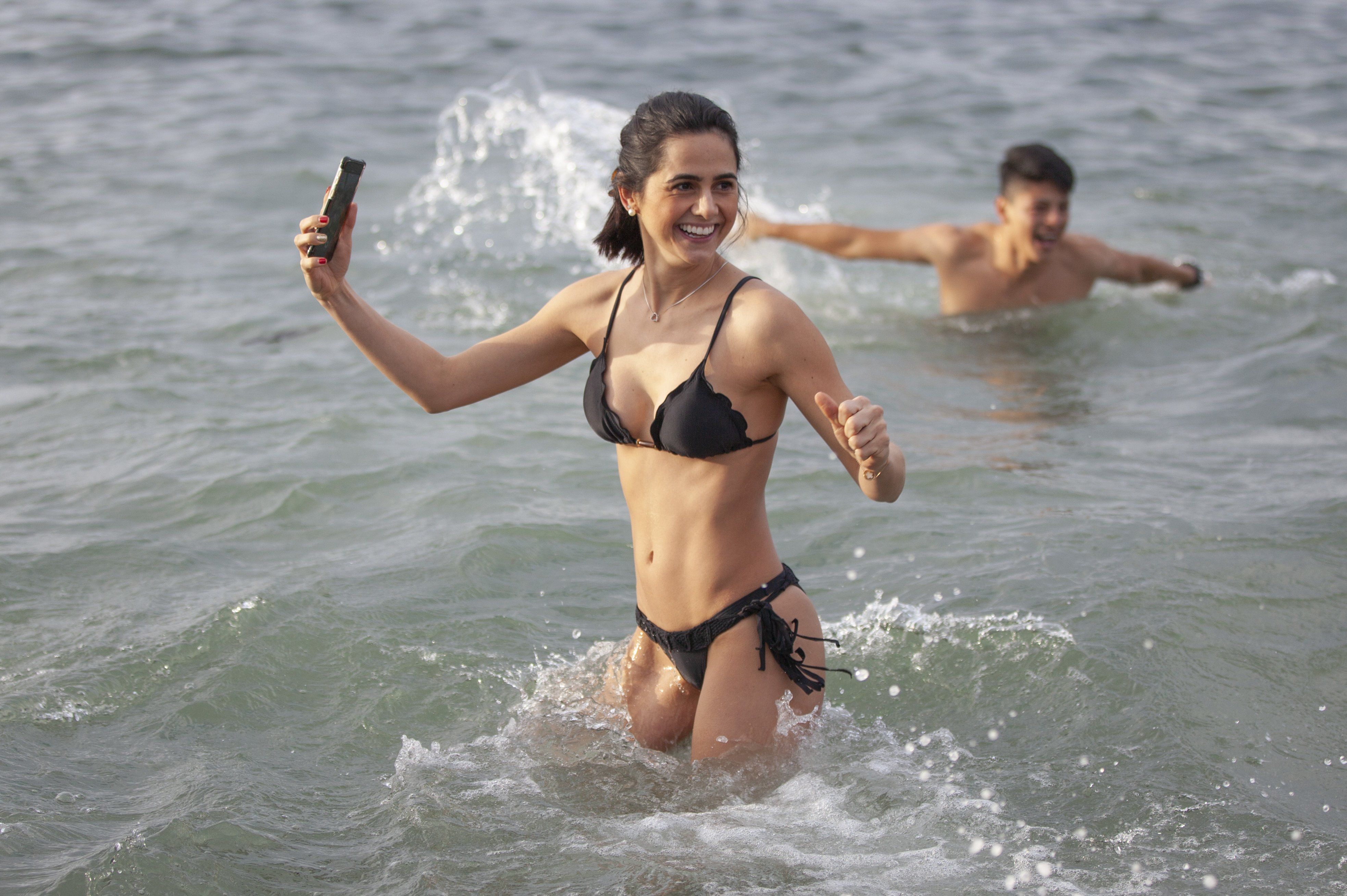 woman taking a selfie