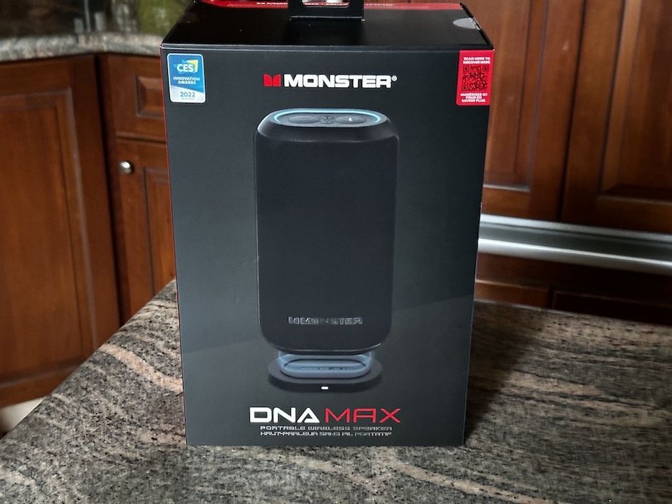 a photo of Monster DNA Max Portable Wireless Speaker on a countertop