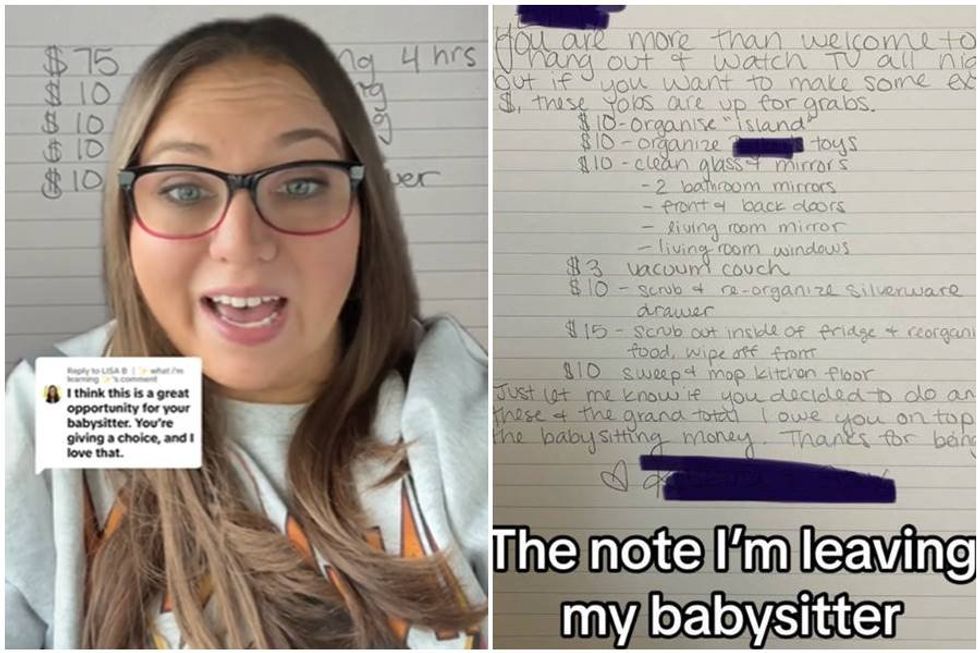 Smart mom leaves babysitter a list of 'add-on' chores to make more money if she chooses