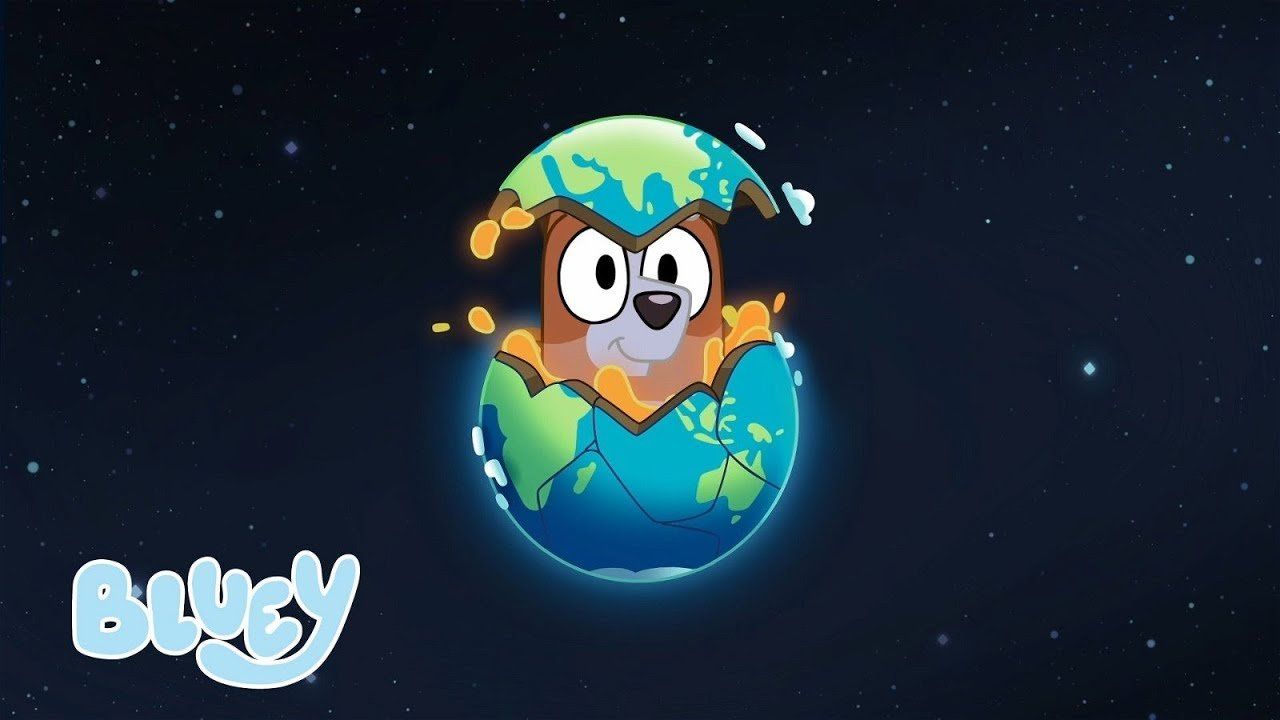 bingo from bluey hatching out of earth egg