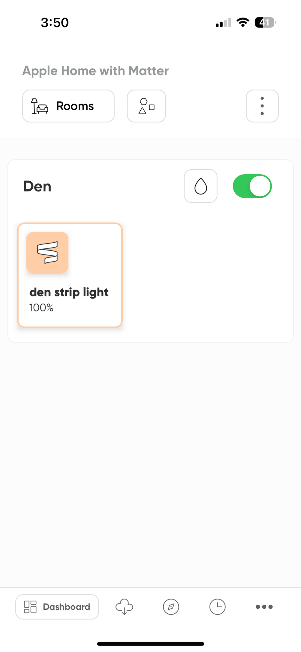 a screenshot of Nanoleaf app showing the dashboard