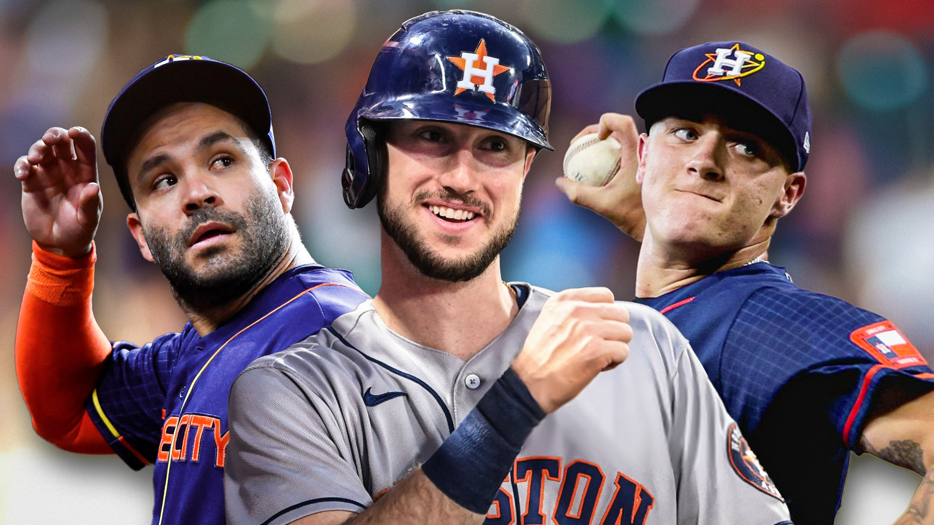 Astros Jose Altuve, Kyle Tucker, Hunter Brown
