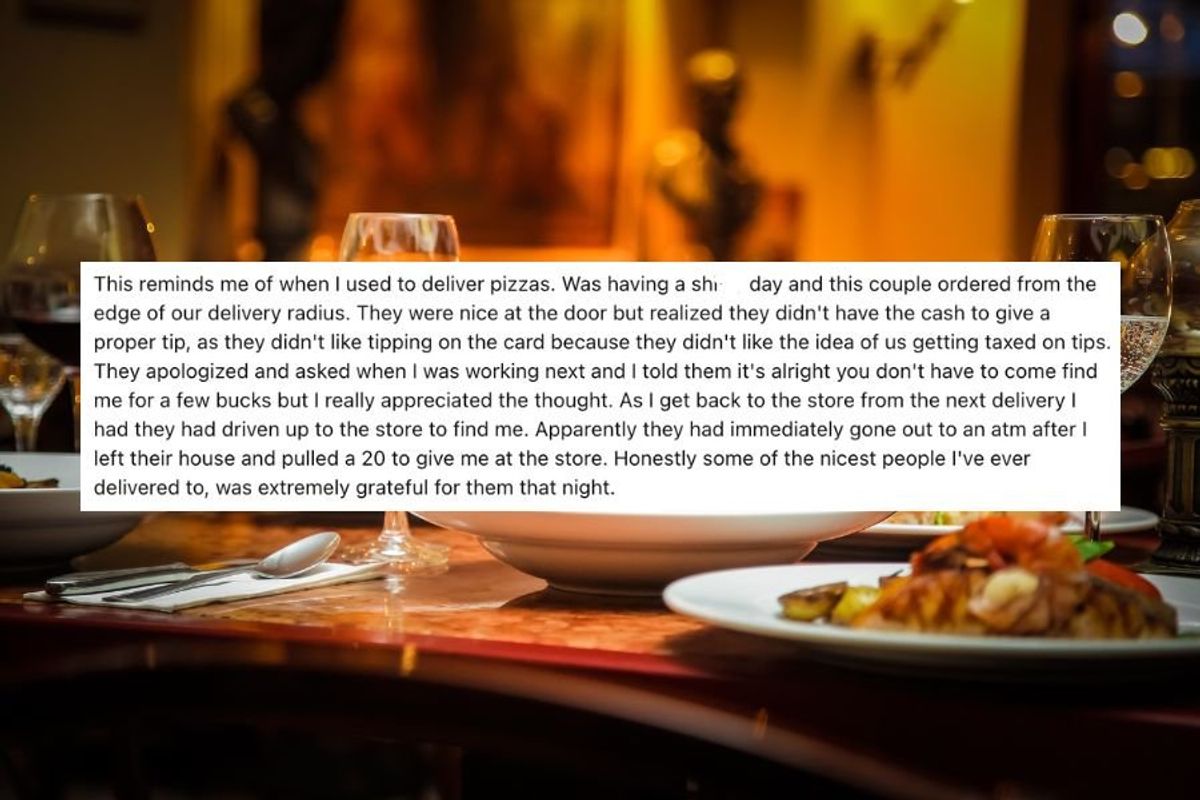 service industry; servers; tip culture; acts of kindness; people being kind; faith in humanity restored