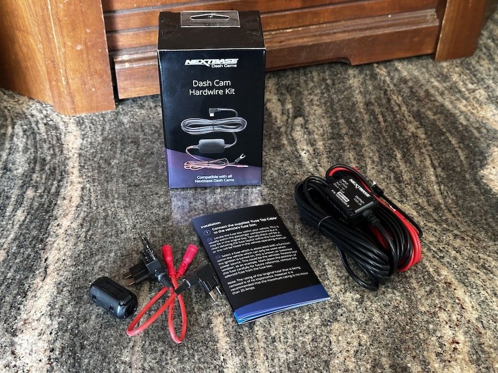 a photo of Nextbase Dash Cam Hardwire Kit unboxed.