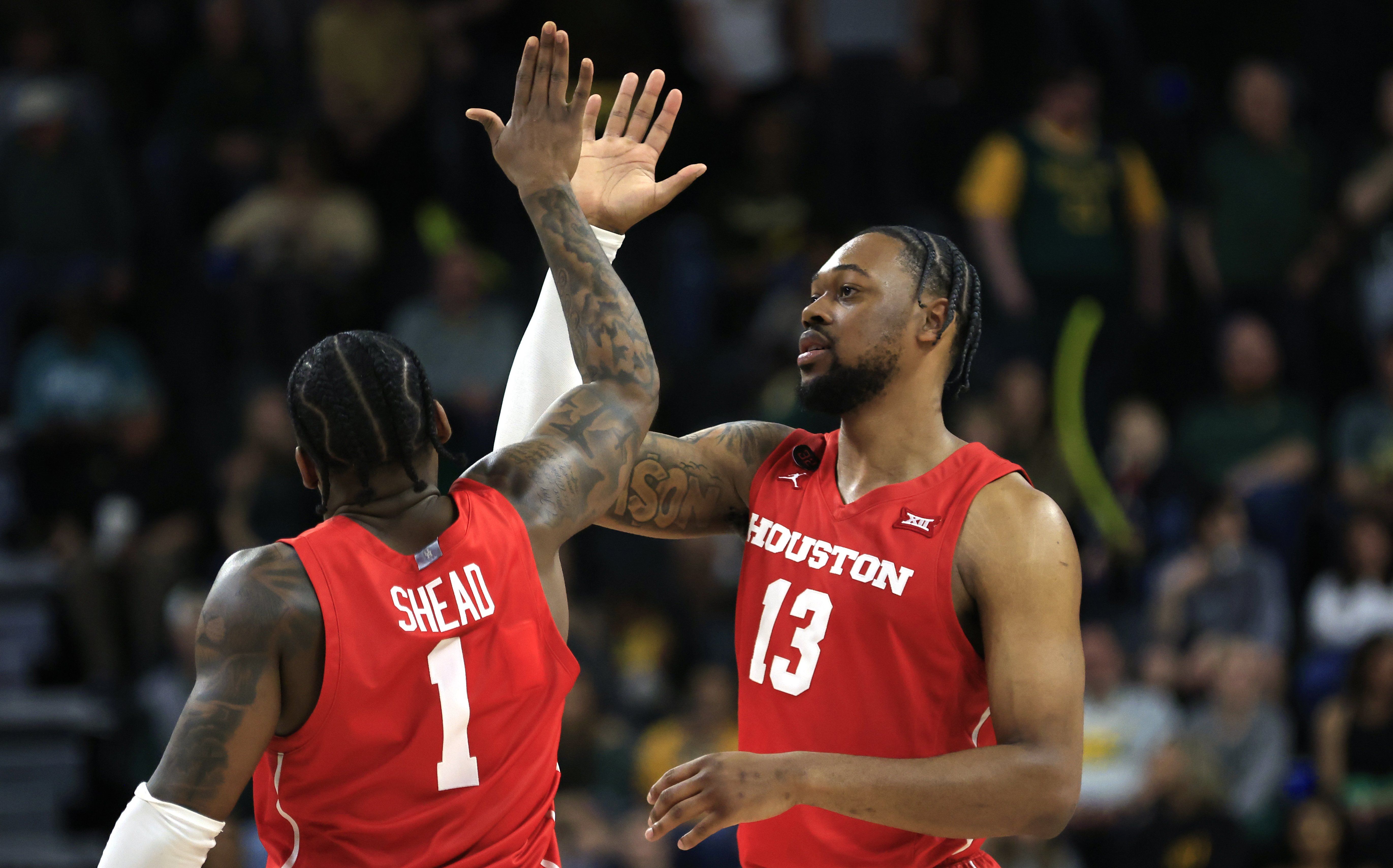 Houston Cougars Jamal Shead, J'Wan Roberts 