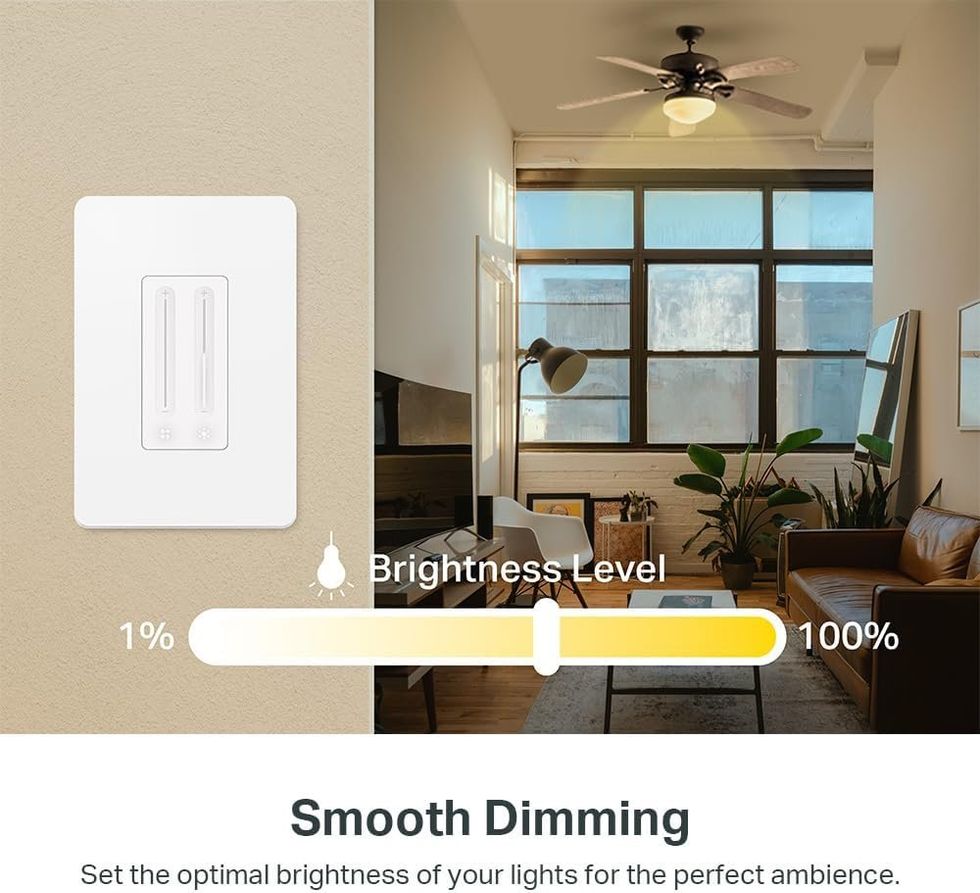 a photo of Kasa KS240 Smart Fan and Light Switch on a wall