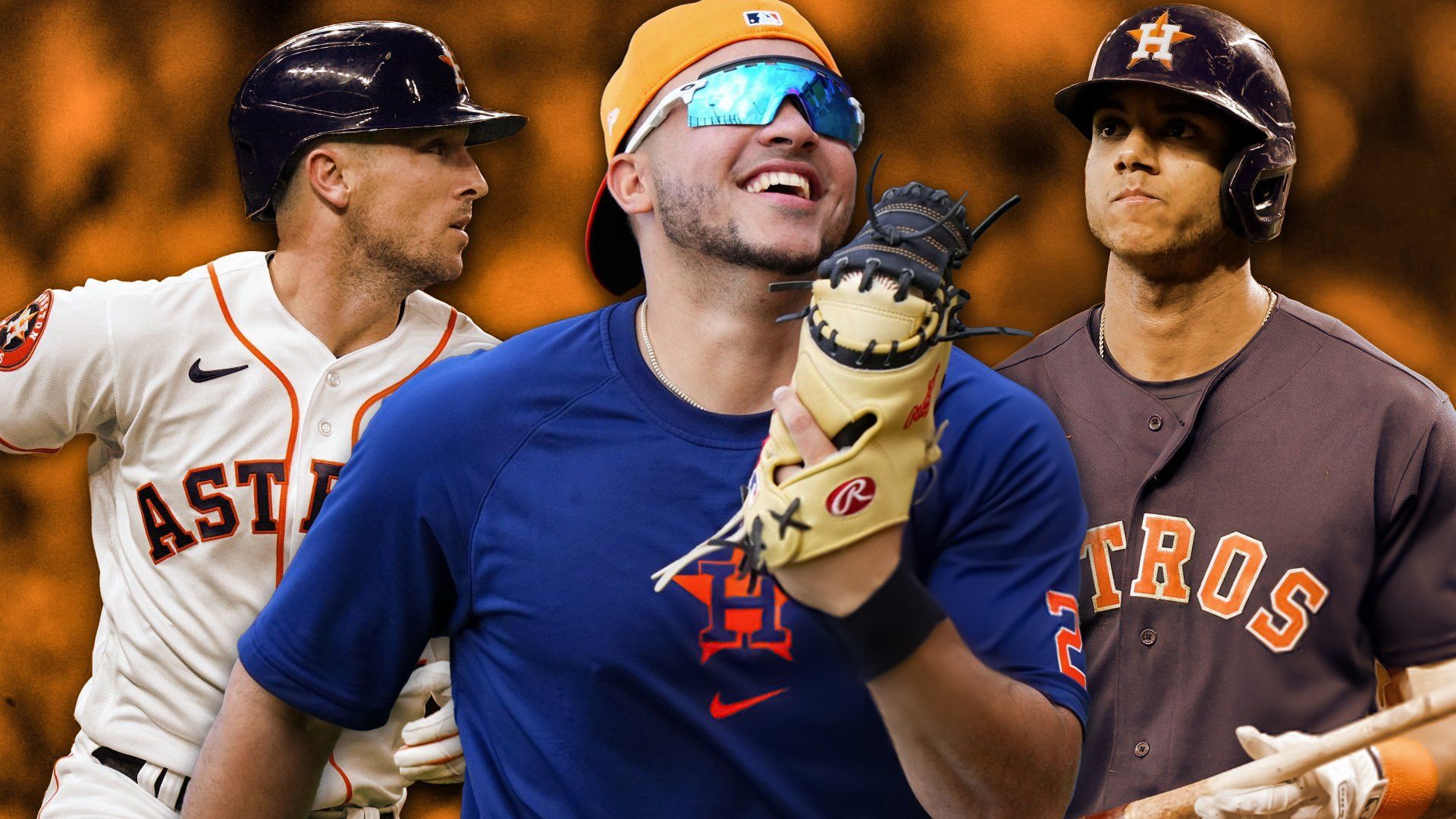 Astros Alex Bregman, Yainer Diaz, Jeremy Pena