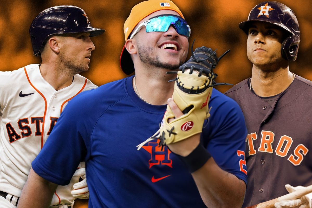Astros Alex Bregman, Yainer Diaz, Jeremy Pena