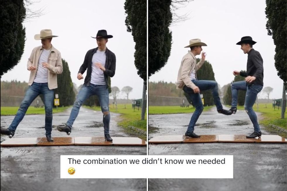 Two brothers Irish stepdancing to Beyoncé's country hit 'Texas Hold 'Em' is pure delight