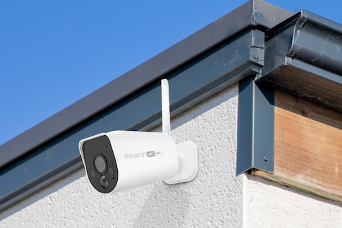 a photo of Swann MaxRanger4K Security Camera on a house