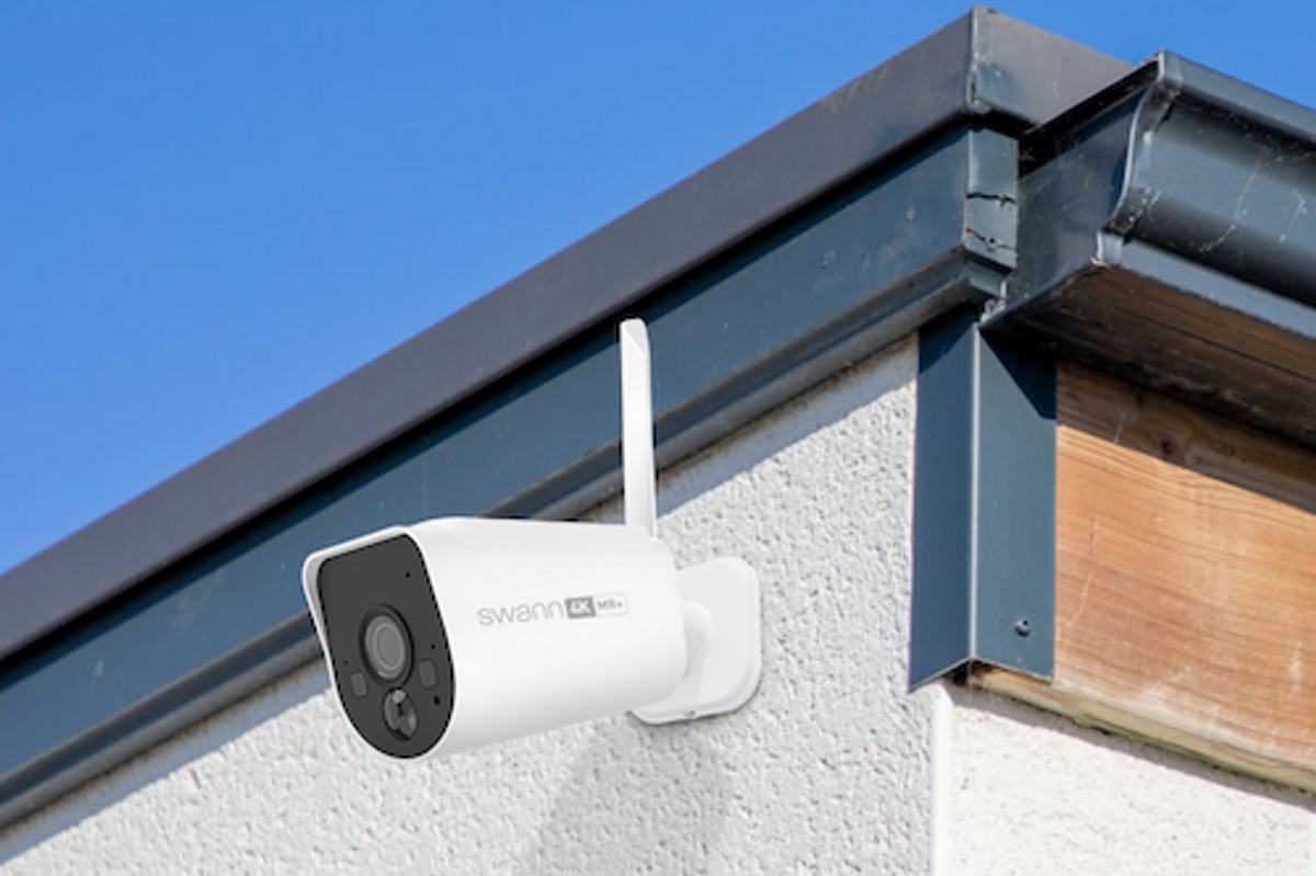 a photo of Swann MaxRanger4K Security Camera on a house