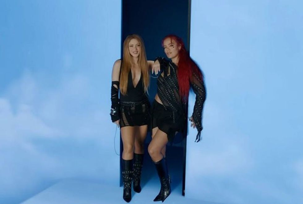 Promotional photo for the single "TQG" by Karol G, Shakira