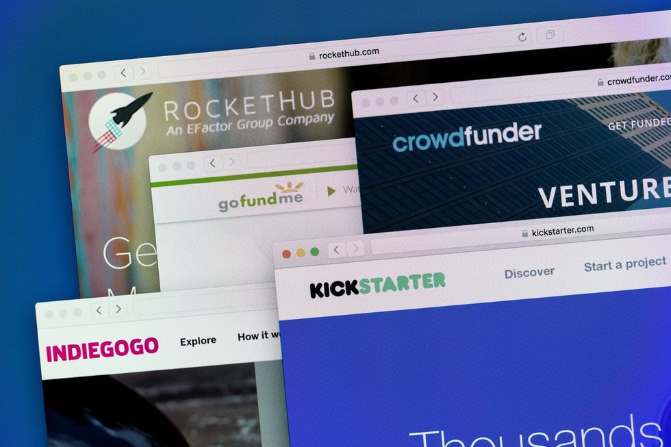 a photo of home pages for crowdfunding site