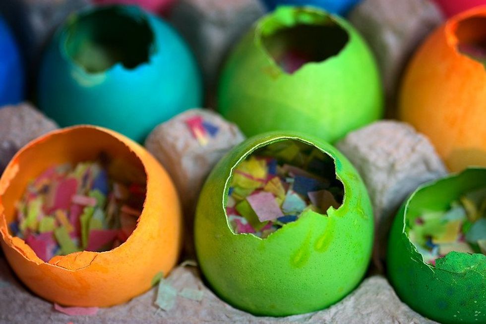 Photo of colorful cascarones confetti eggs