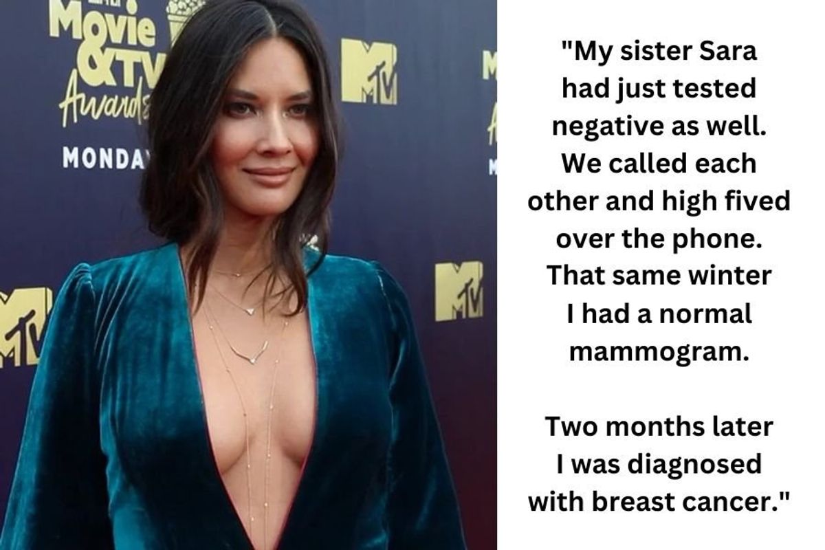 Olivia Munn in a blue dress