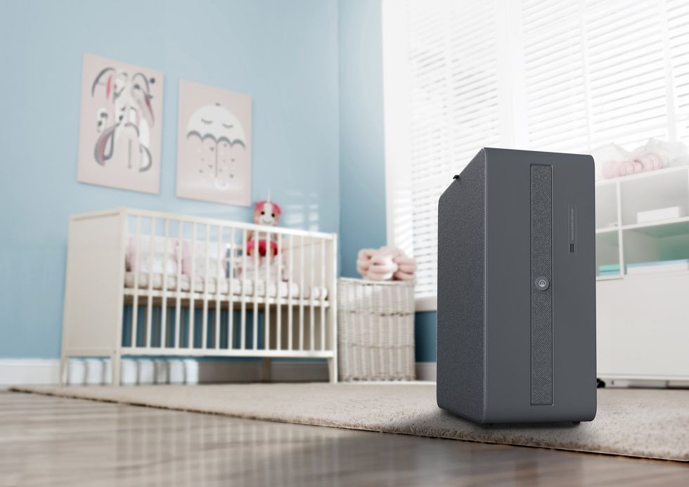 a photo of Renew Smart Air Purifier in a baby's bedroom.