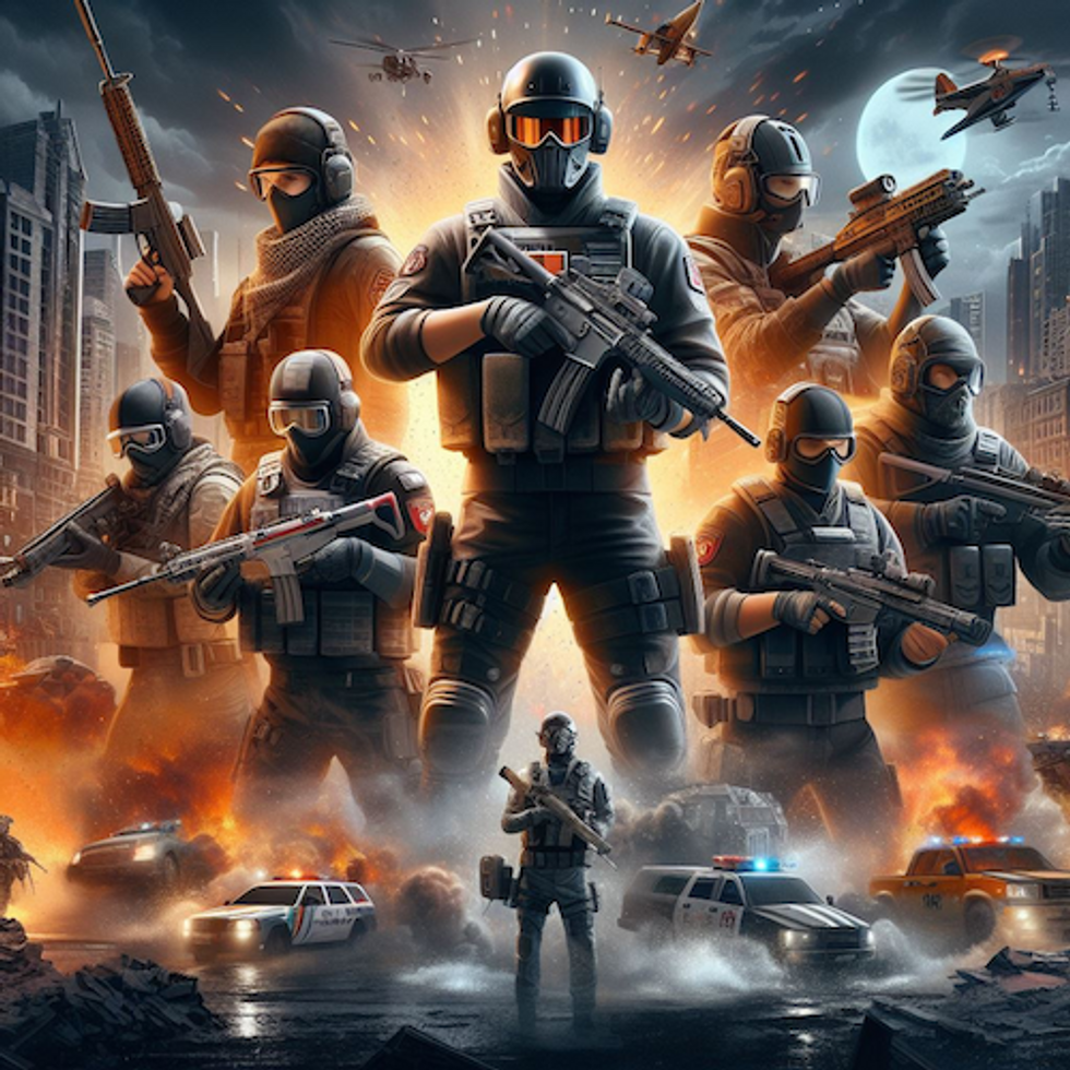 a screenshot of soliders from Ubisoft's Rainbow Six Siege game