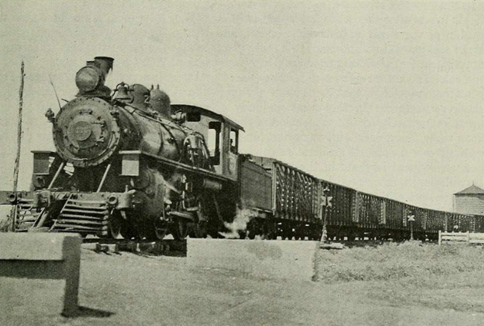 old photograph of the railway and train system in Cuba