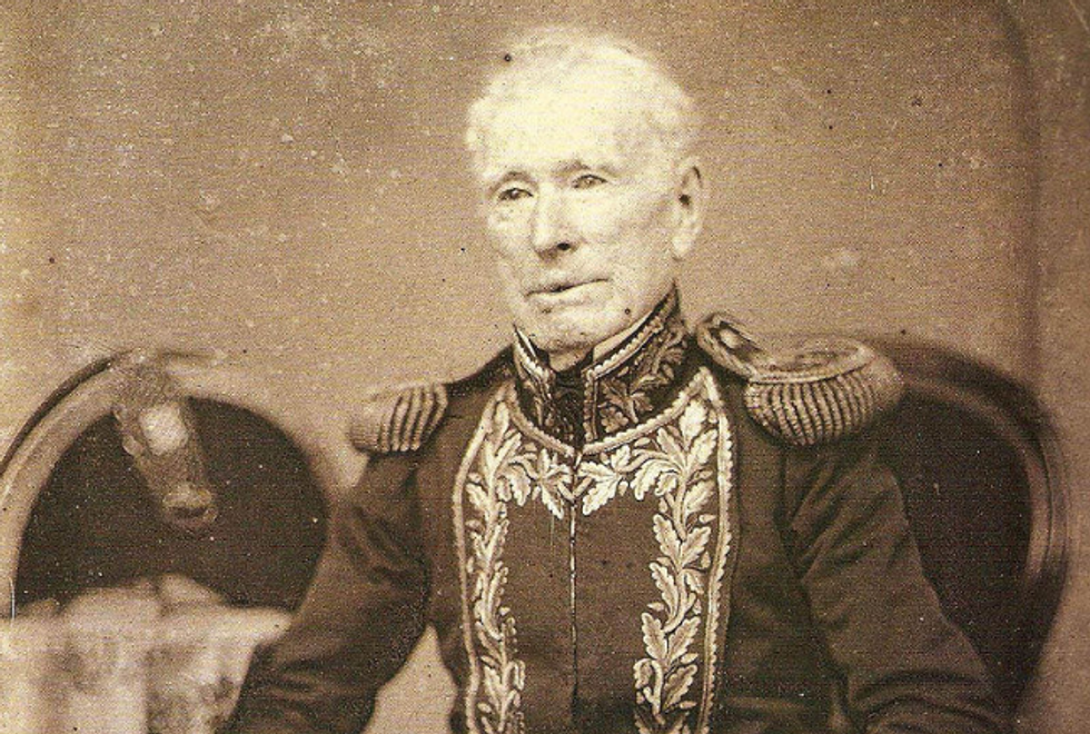 Daguerreotype of admiral William Brown during its last years. He is considered "the father" of Argentine Navy.