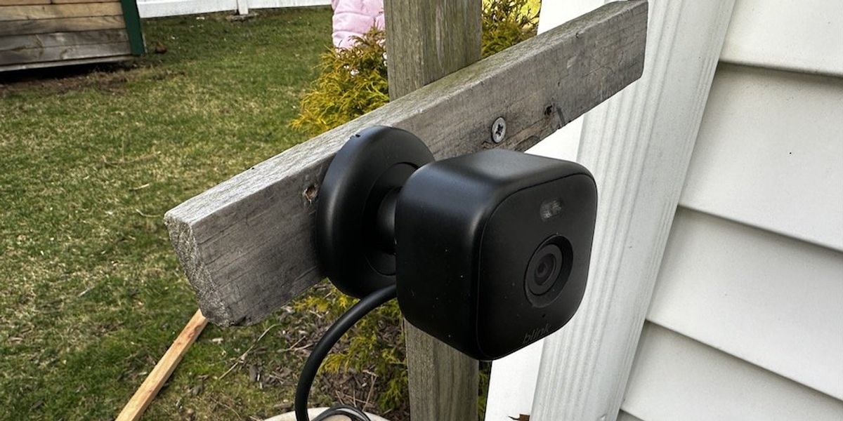 a photo of Blink Mini 2 Security Camera installed outside