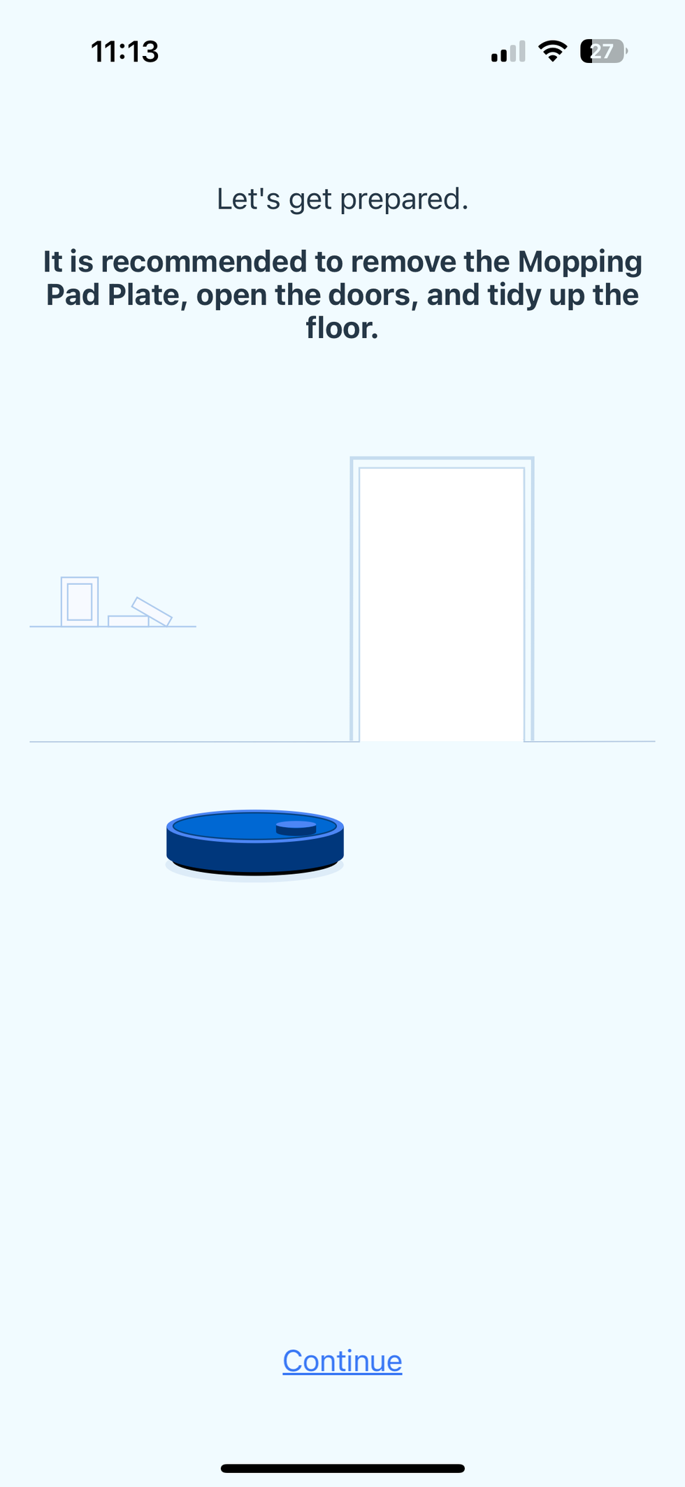 Use Ecovacs app to prepare T20 mopping pads