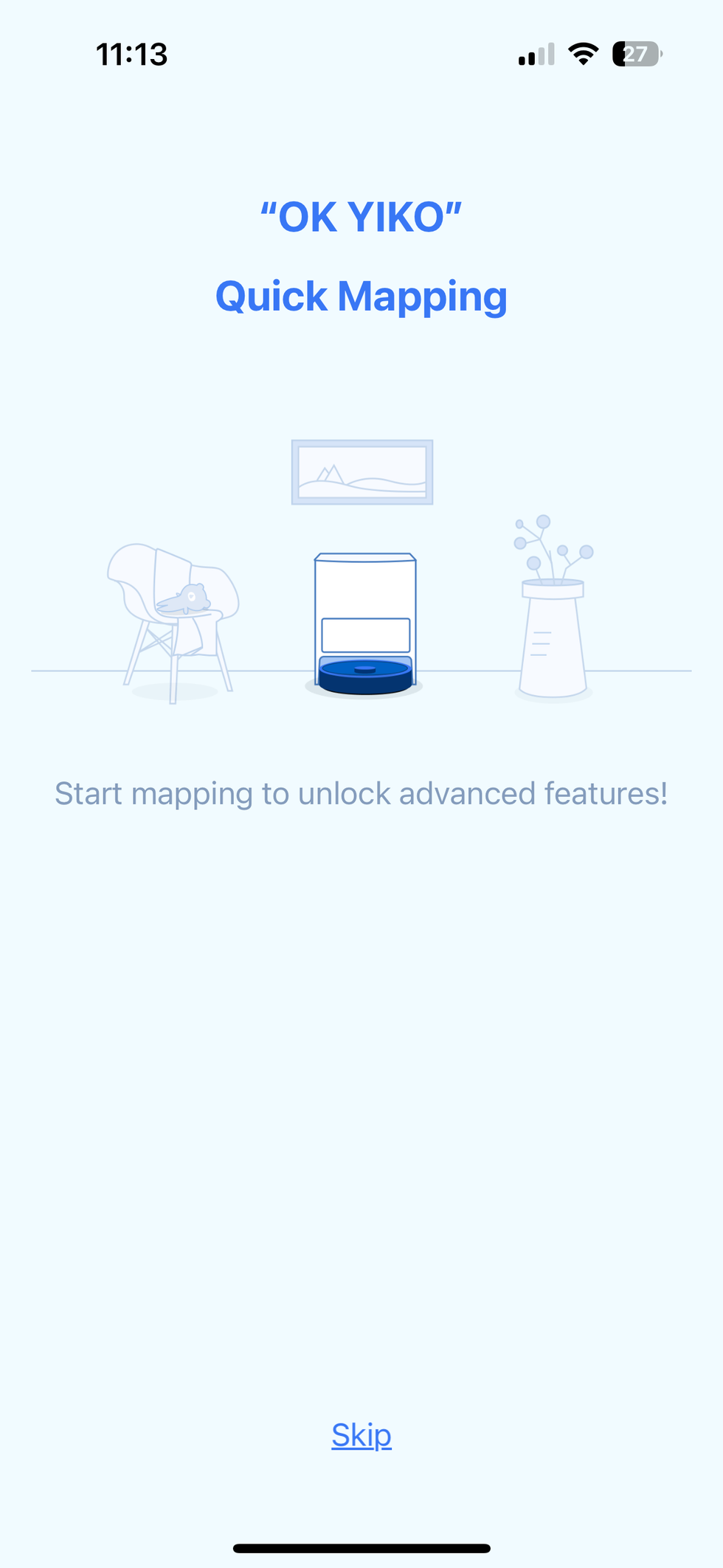 Ecovacs app is used to set up Yiko voice assistant