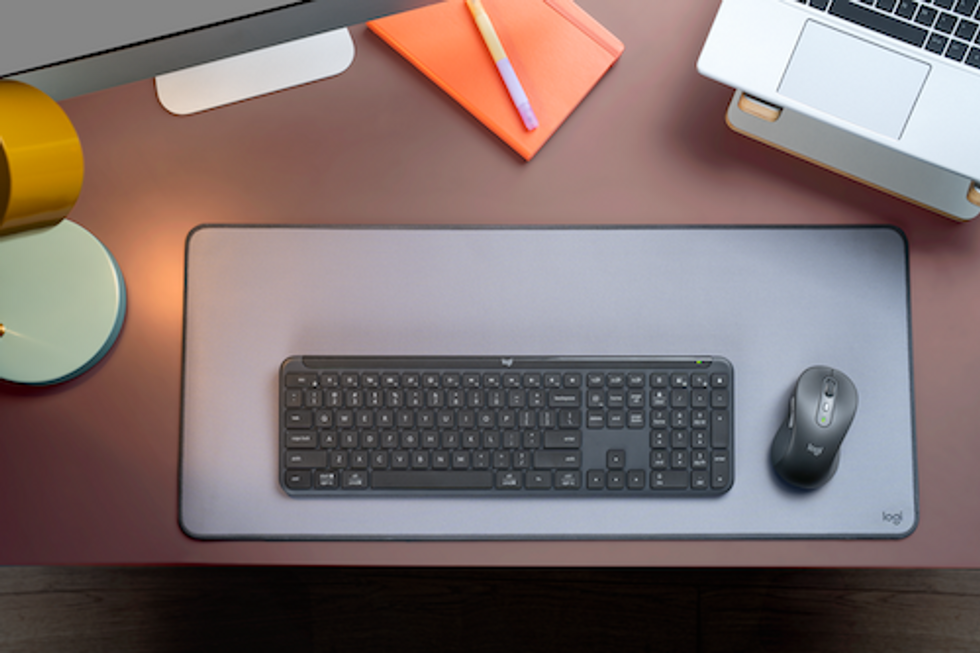 a photo of ignature Slim K950 Wireless Keyboard and Combo on a desk