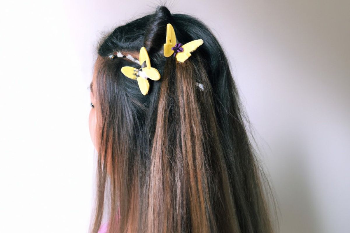 hairstyle with butterfly clips