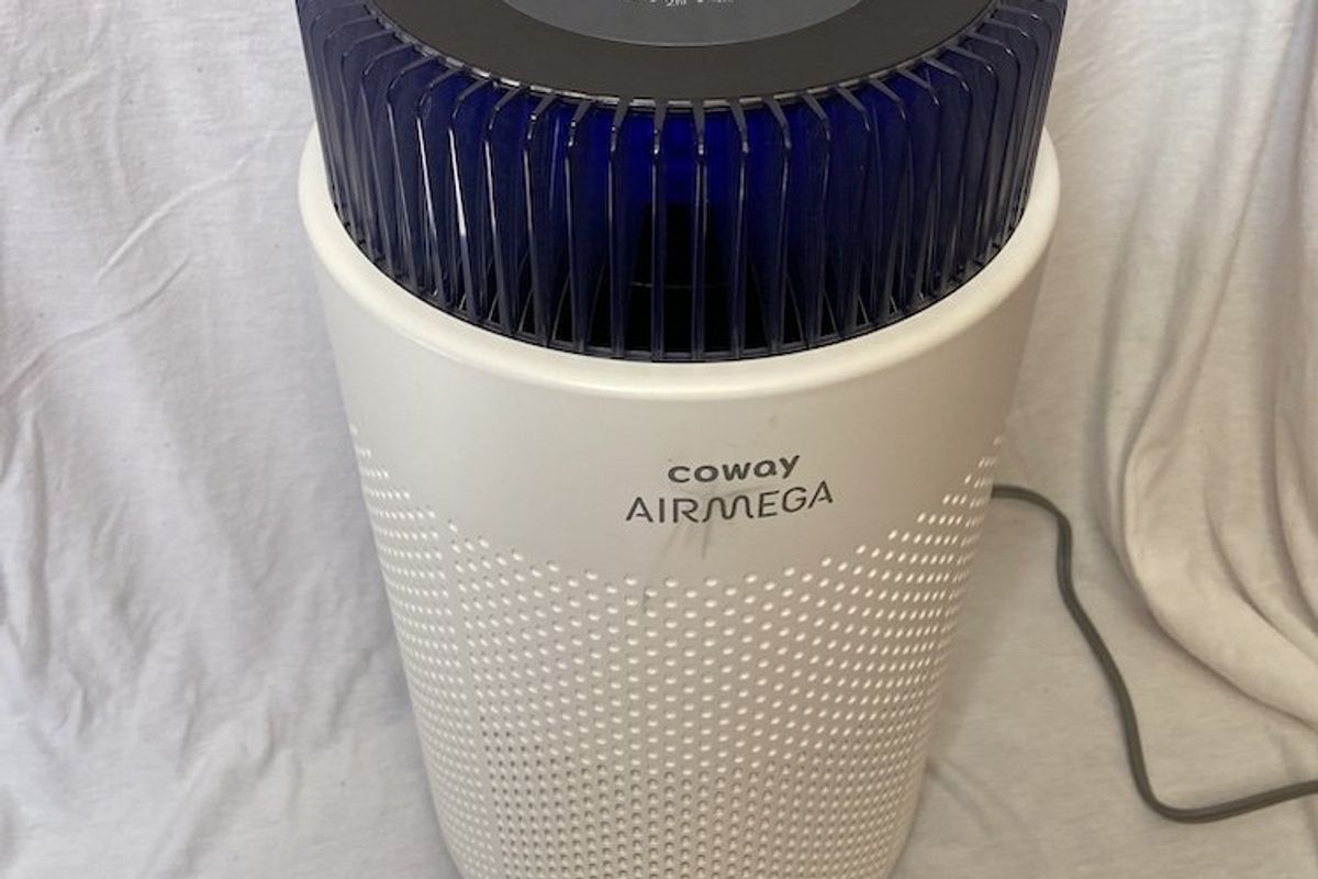 a photo of Coway Airmega 100 Air Purifier in an apartment.