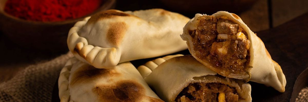 wheat flour empanadas with an appetizing meat filling