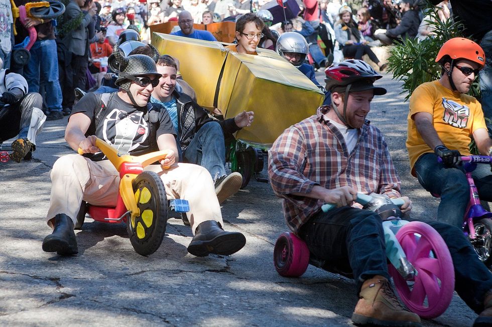 Grown-ups relive their childhoods in San Francisco's Bring Your Own Big Wheel race