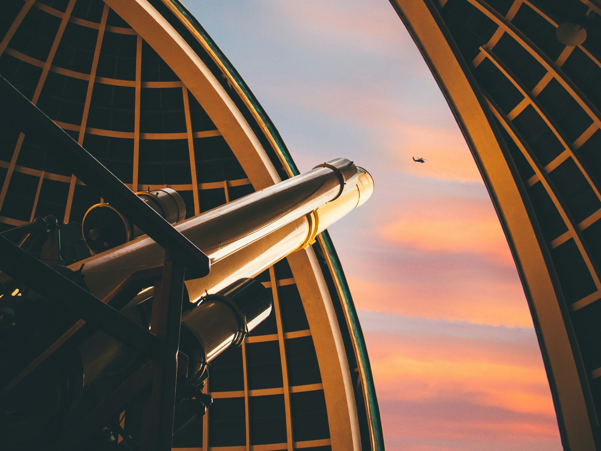 telescope pointed at the sky
