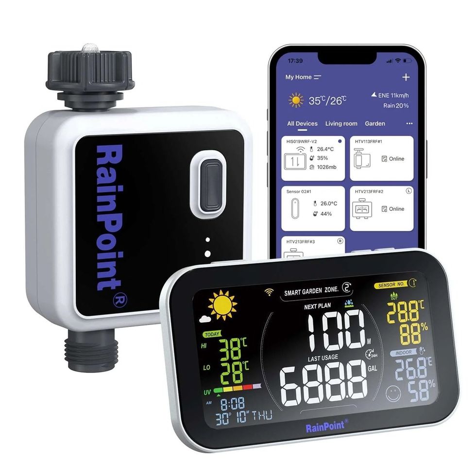 a product shot of RainPoint Smart+ Garden Watering System one-zone system