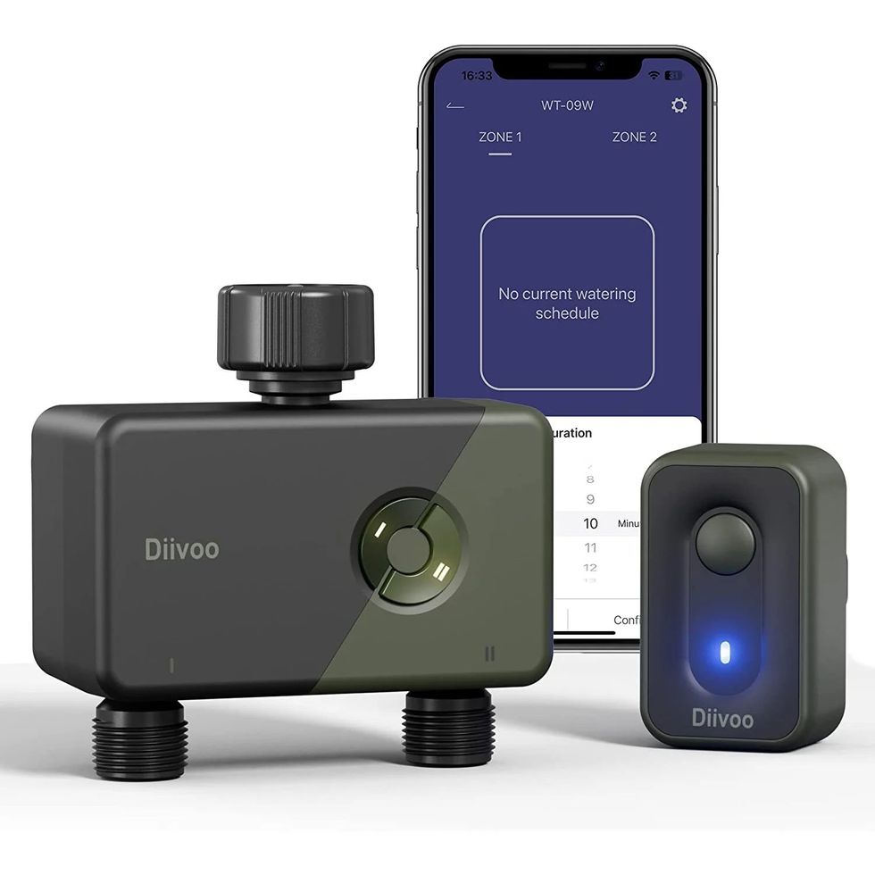 a product shot of Diivoo Smart Water Hose Timer Compatible With Alexa And Google