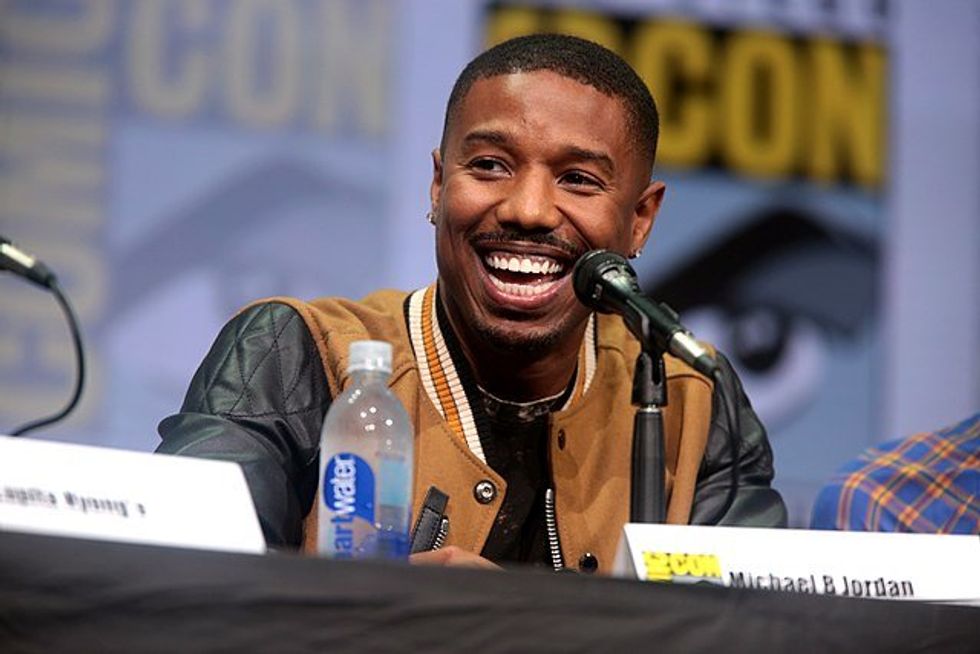 Michael B. Jordan runs into his middle-school bully on the red carpet and calls her out