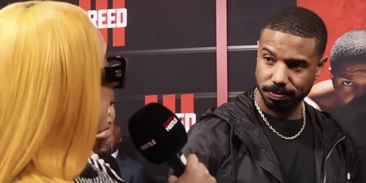 Michael B. Jordan runs into his middle-school bully on the red carpet and calls her out