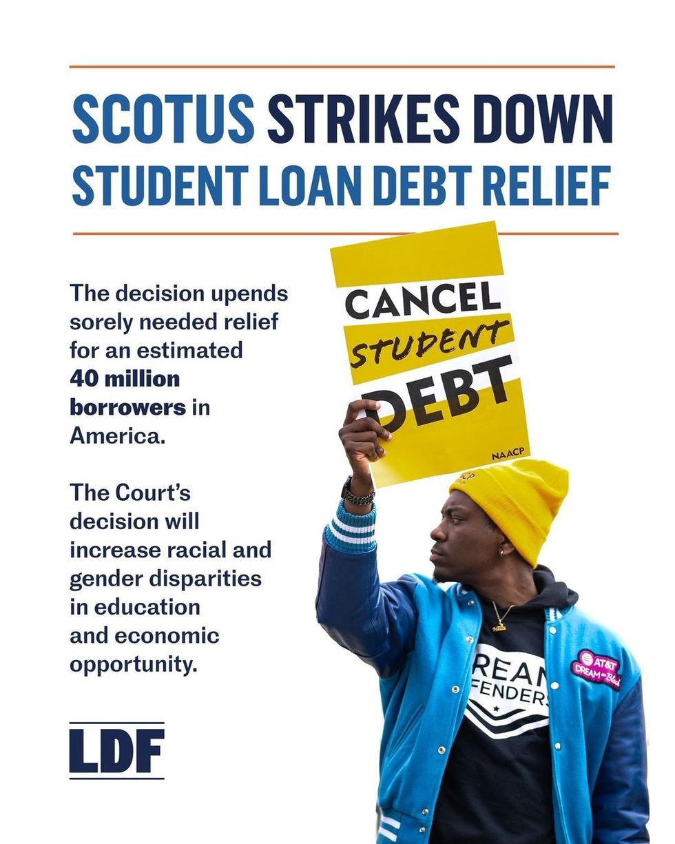 Image illustrating the impact of the U.S. Supreme Court decision on Student Loan Forgiveness: Biden v. Nebraska