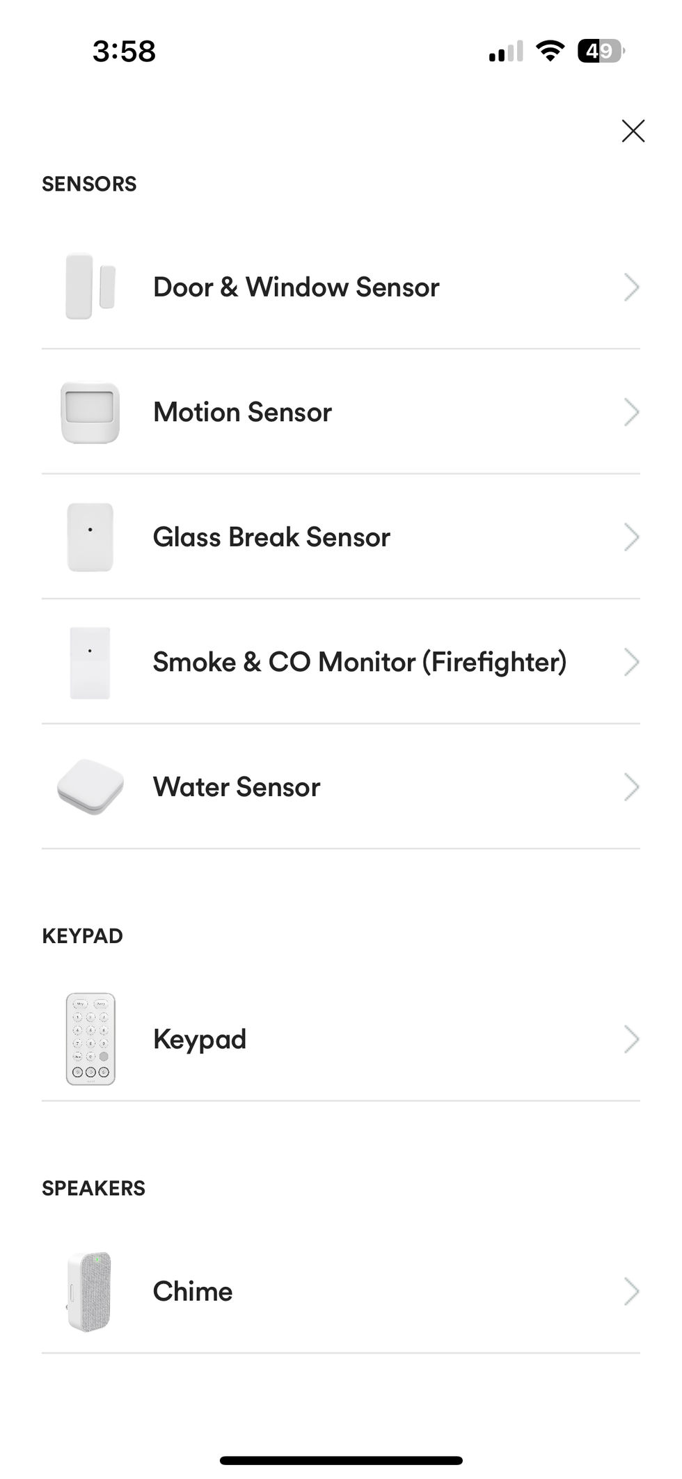 vivint app showing all vivint devices