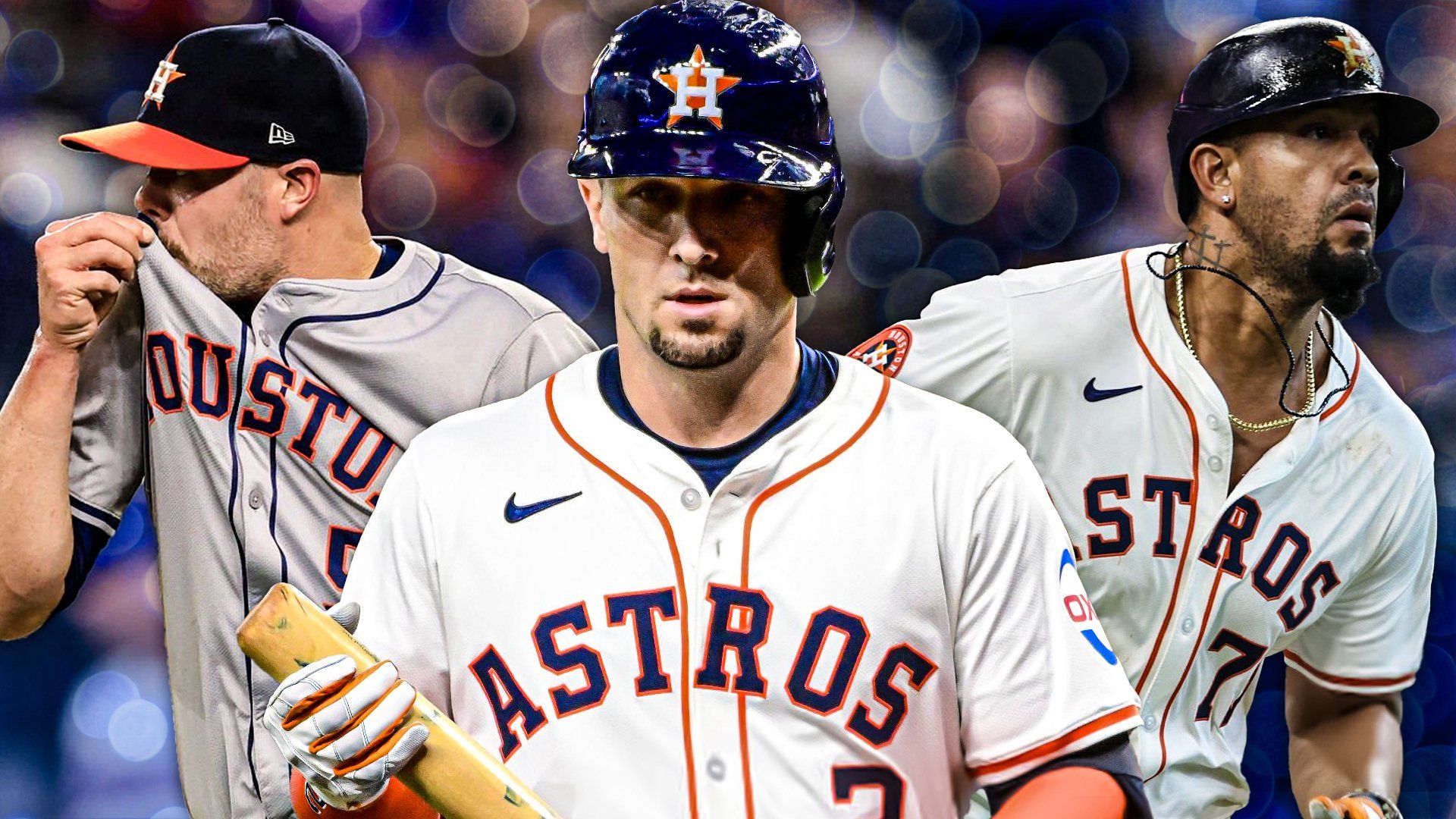 Astros Ryan Pressly, Alex Bregman, Jose Abreu