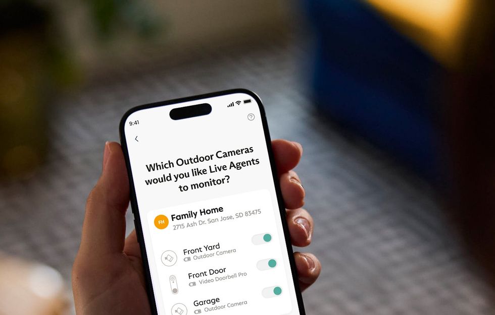 A screenshot of SimpliSafe app on a smartphone showing cameras for agents to monitor