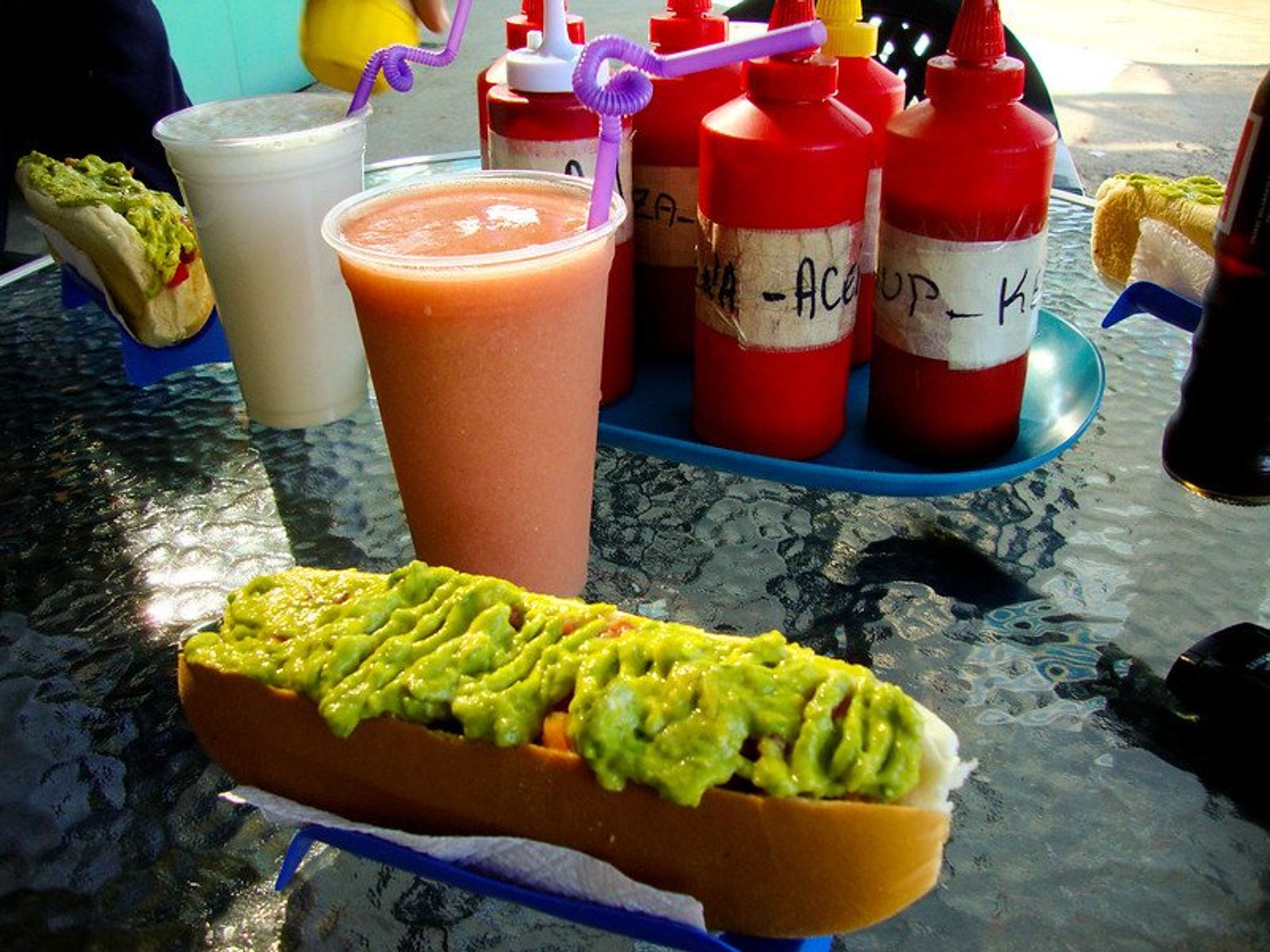 A hot dog or completo for lunch in Pica Chile