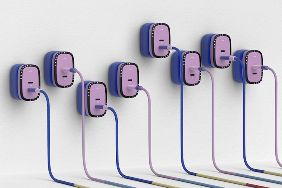 a photo of CASETiFY's 240W Charging Cable plugged in to Magnetic Wireless Charger