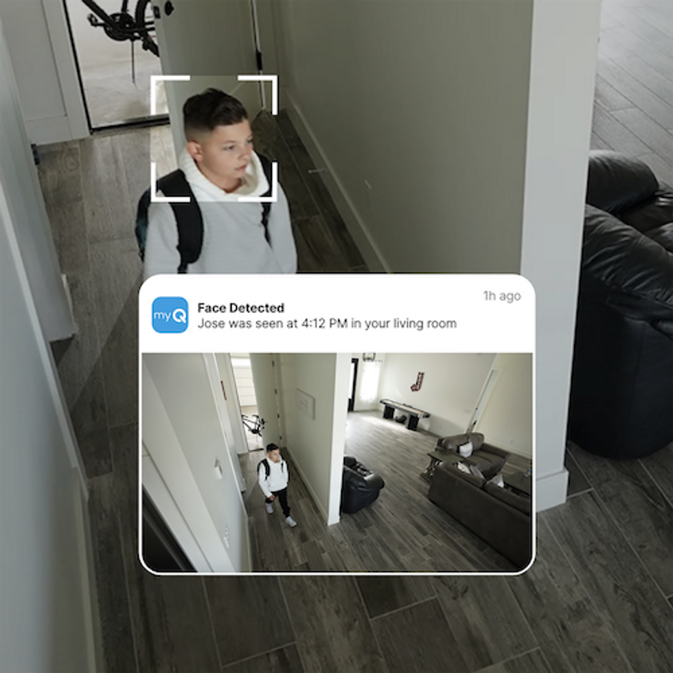 a photo of myQ's face detection capabilities in the myQ app using the myQ Smart Indoor Camera 