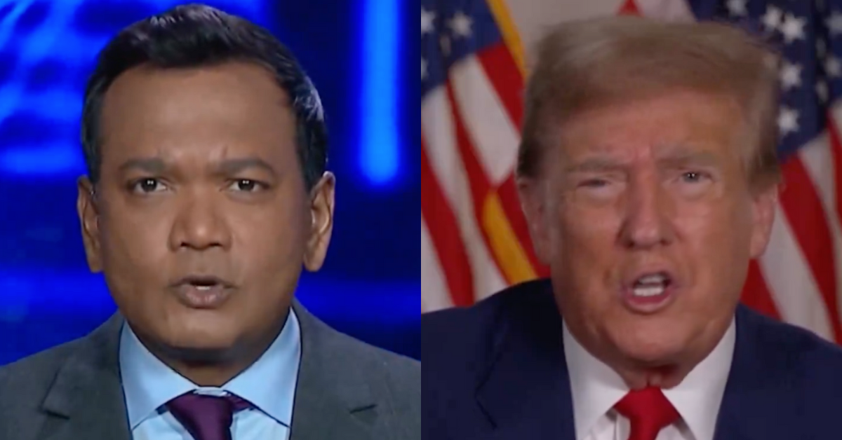 Screenshots of Roop Raj and Donald Trump