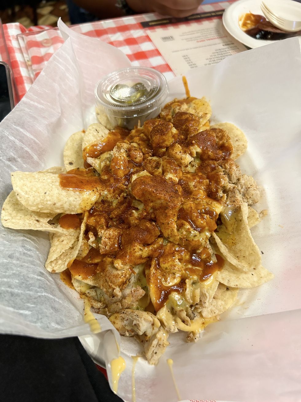 \u200bBBQ Chicken Nachos at Rendezvous