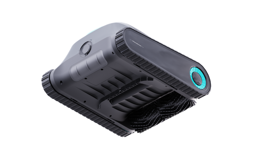 a view of the botton of the Aiper Scuba S1 Cordless Robotic Pool Cleaner showing its rotating brush